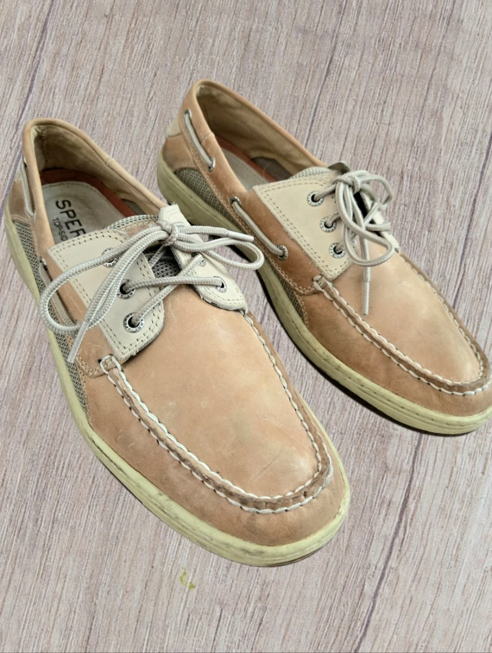 Sperry Billfish 3-eye Boat Shoes Tan Sz 11 Coastal Nautical Comfort Loafers